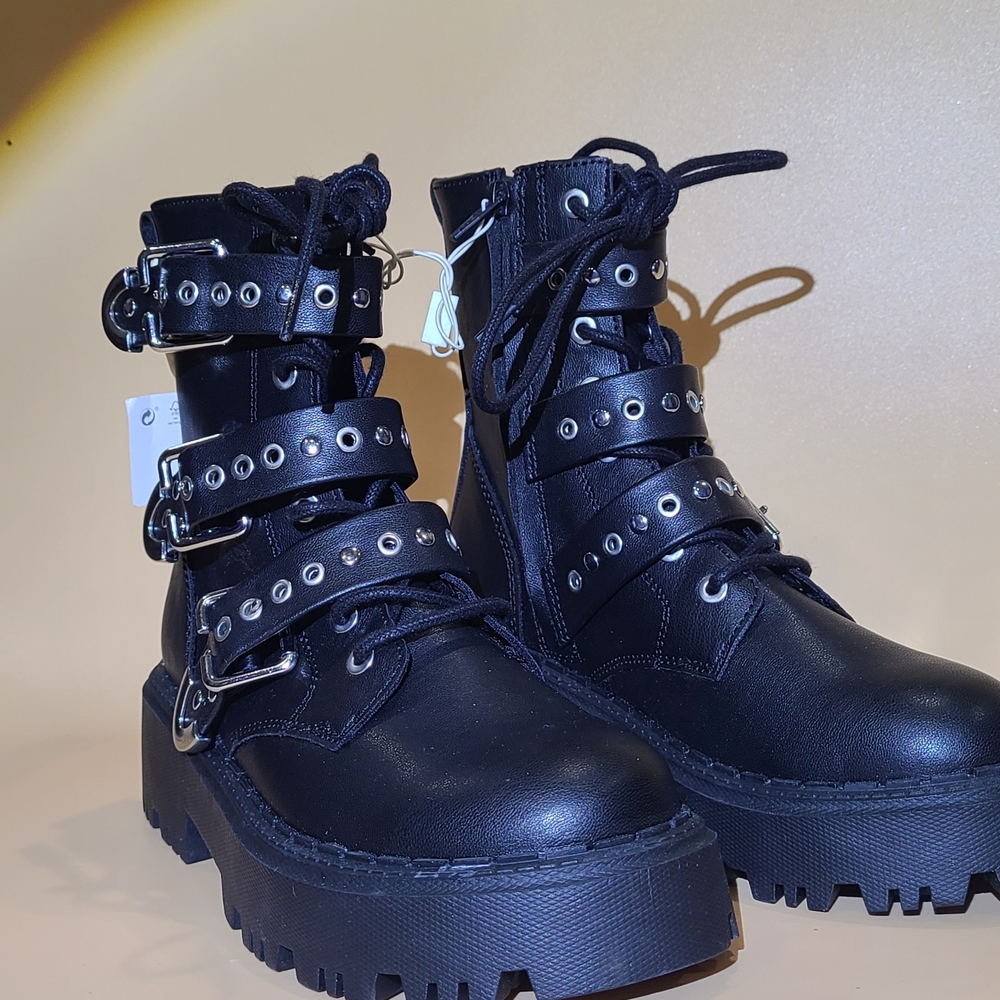 Zara Black Kids Combat Boots